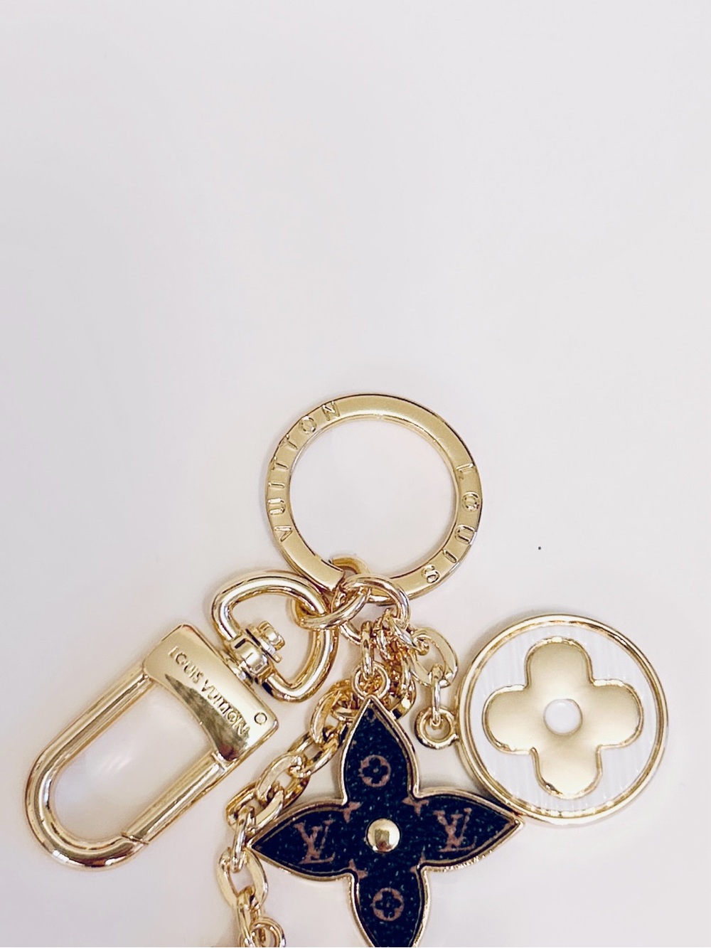 Louis Vuitton Spring Street Pink Enamel & Gold Bag Charm & Key Holder M01187 NEW - Picture 4 of 7